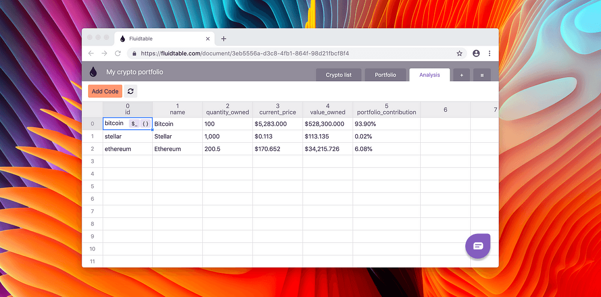 Cover Image for Build a Personal Cryptocurrencies Portfolio with Spreadsheets and JavaScript