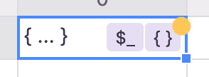 A cell showing the object symbol after the code is saved