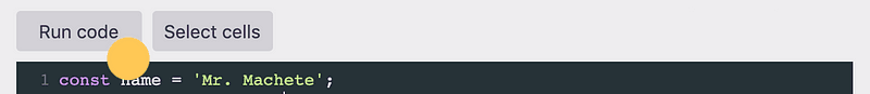The Run code result box below the editor